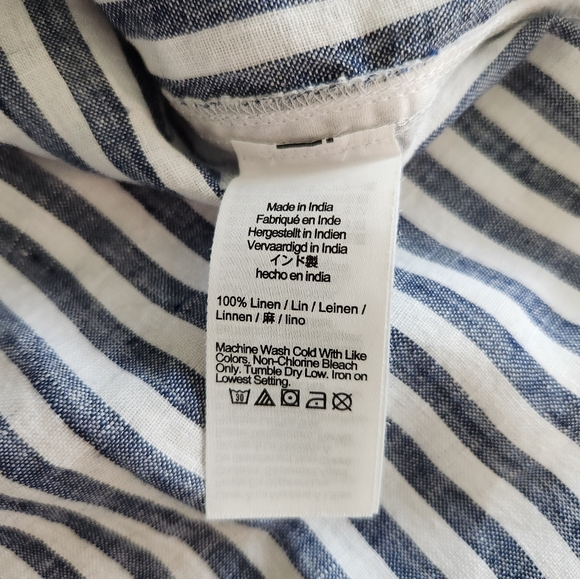 J. Crew Women's Capitaine shirt in striped Baird McNutt Irish linen Size XS - Picture 4 of 8